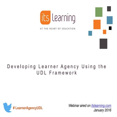 Develop Learner Agency Using Universal Design for Learning (UDL) Framework
