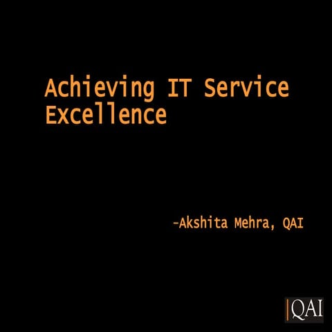QAI -ITSM Practice Presentation