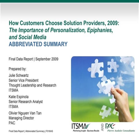 How Customers Choose Solutions Providers 2009