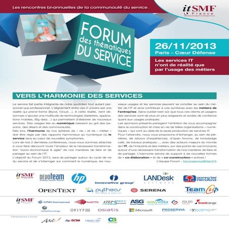 Flyer du forum itSMF France du 26/11/2013
