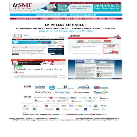 Forum Thématiques du service - La presse en parle