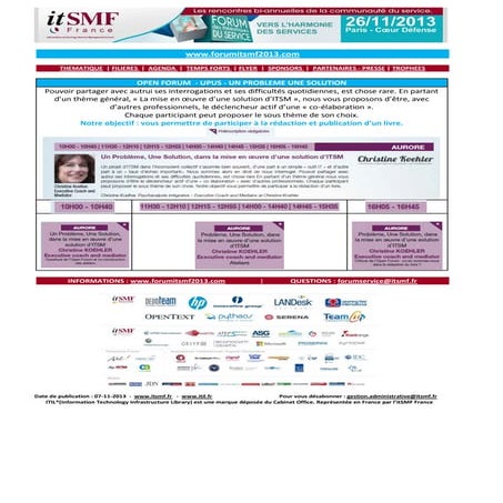 Forum Thematiques du Service - Open forum