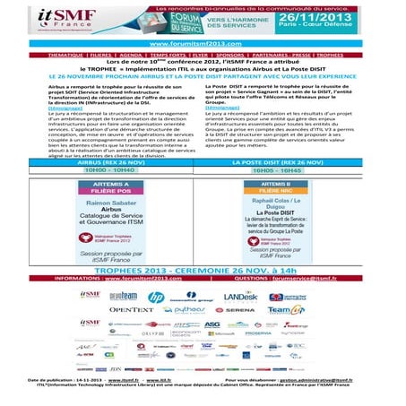 Forum Thématiques du-service - REX - Vainqueurs Trophées 2012