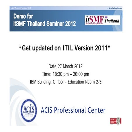 Itsmf itil 2011 demo