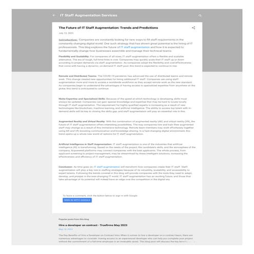 The Future of IT Staff Augmentation: Trends and Predictions