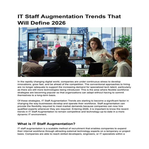 IT Staff Augmentation Trends That Will Define 2026 | PDF