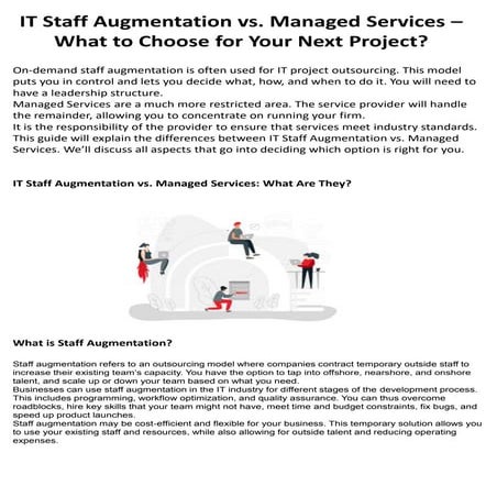 IT Staff Augmentation vs. Managed Services – What to Choose for Your ...