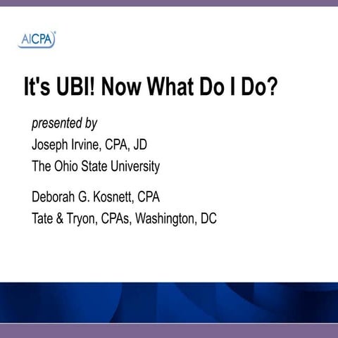 Unrelated Business Income Tax (UBIT)