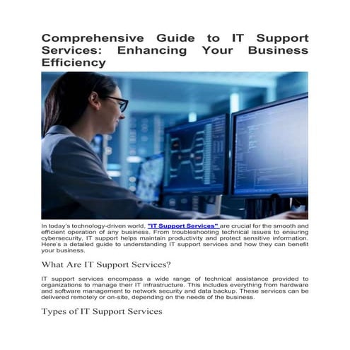 Comprehensive Guide to IT Support Services: Enhancing Your Business Efficiency