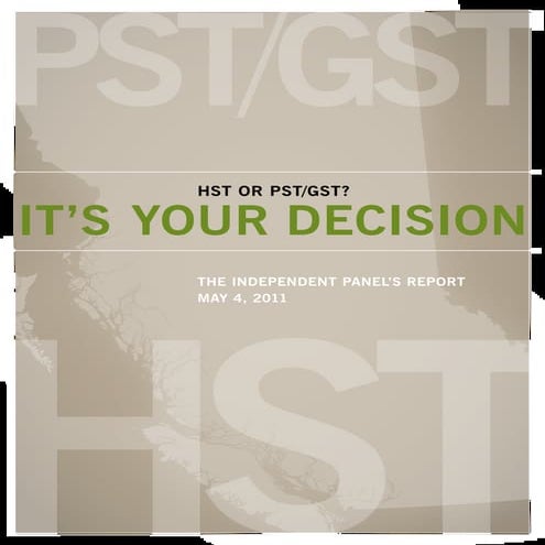 HST OR PST/GST - It's Your Decision | PDF