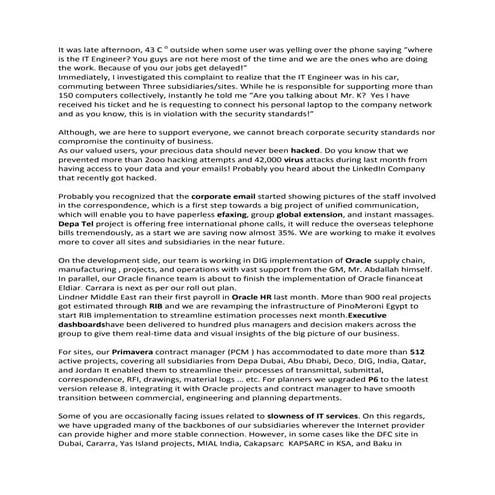 IT Department updates2012