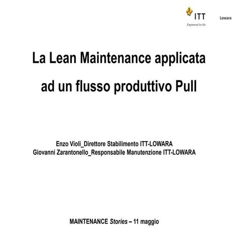 Itt lowara   la-lean_maintenance_applicata - convegno festo 2011