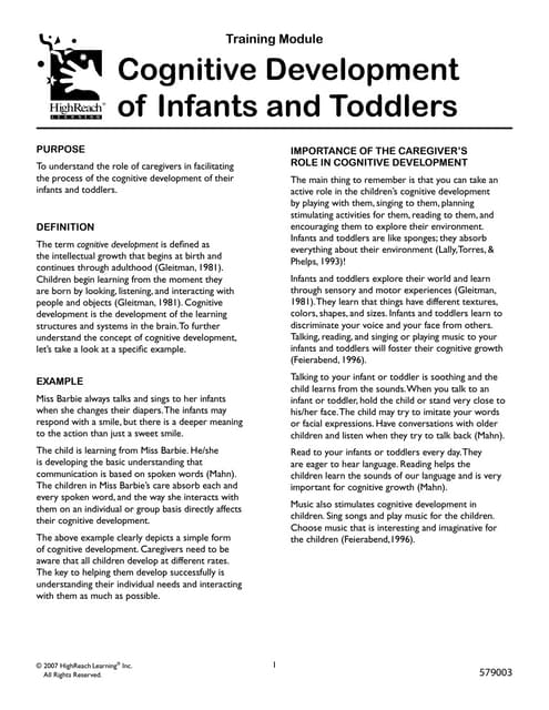 Cognitive Development for children's progress | PPT