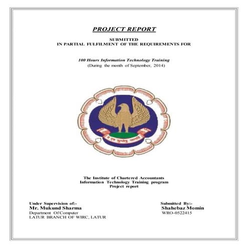 CA IPCC PROJECT REPORT ON CHILD LABOUR