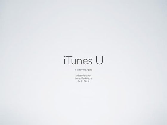 iTunes U: eLearning tools
