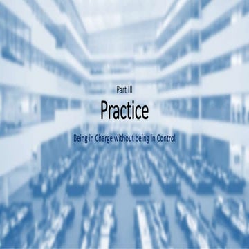 Practice of being in charge of but not in control over technology enabled bus...