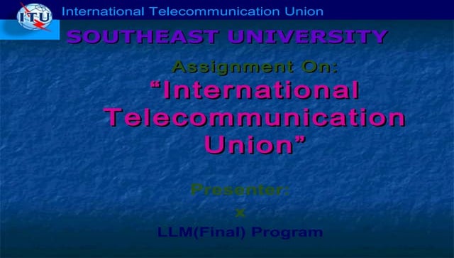 Telecommunication law for Telecommunication Union 01924122222