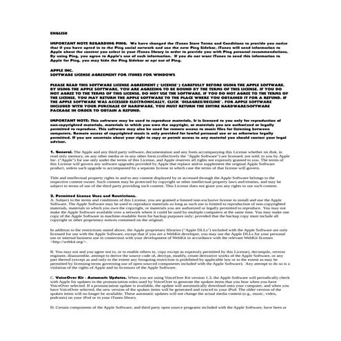 I tunes software license