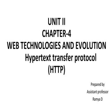 HyperText Transfer Protocol (HTTP) | PPTX