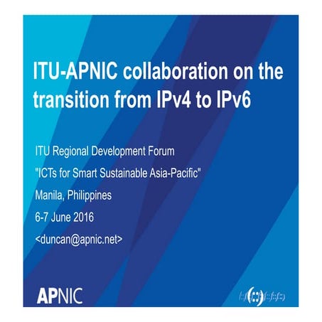 ITU-APNIC collaboration on the transition from IPv4 to IPv6
