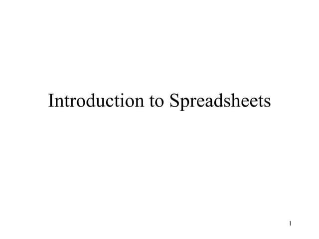 Electronic Spreadsheets