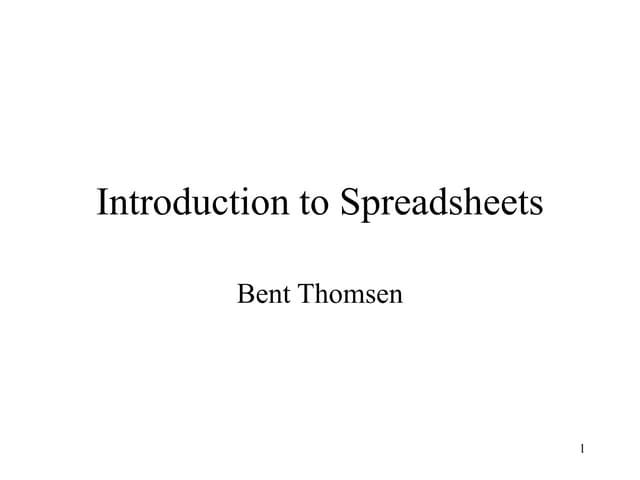 Project on Electronic Spreadsheets for Students