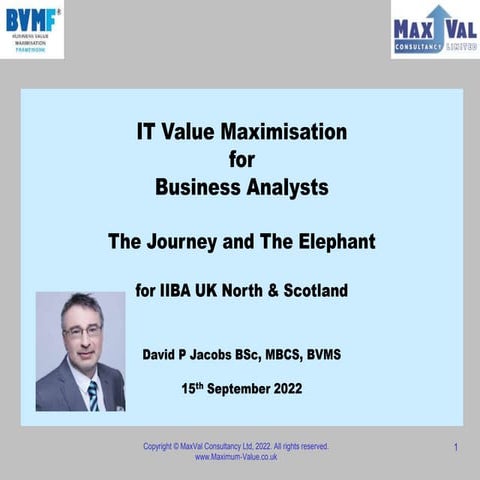 IT VM for BAs - The Journey and The Elephant