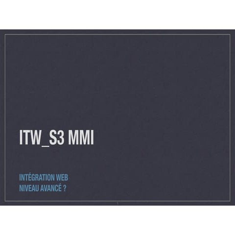Intégration web MMI