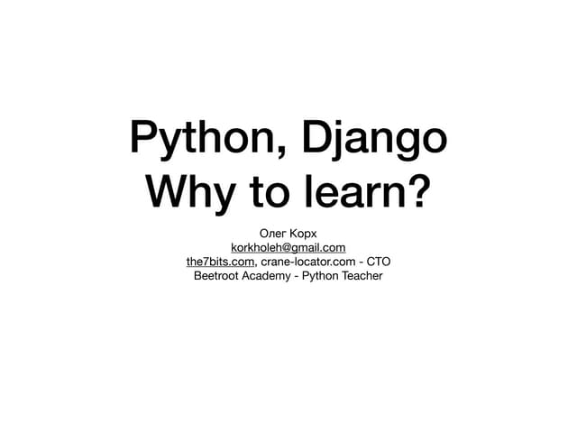 Python, Django. Why to learn?