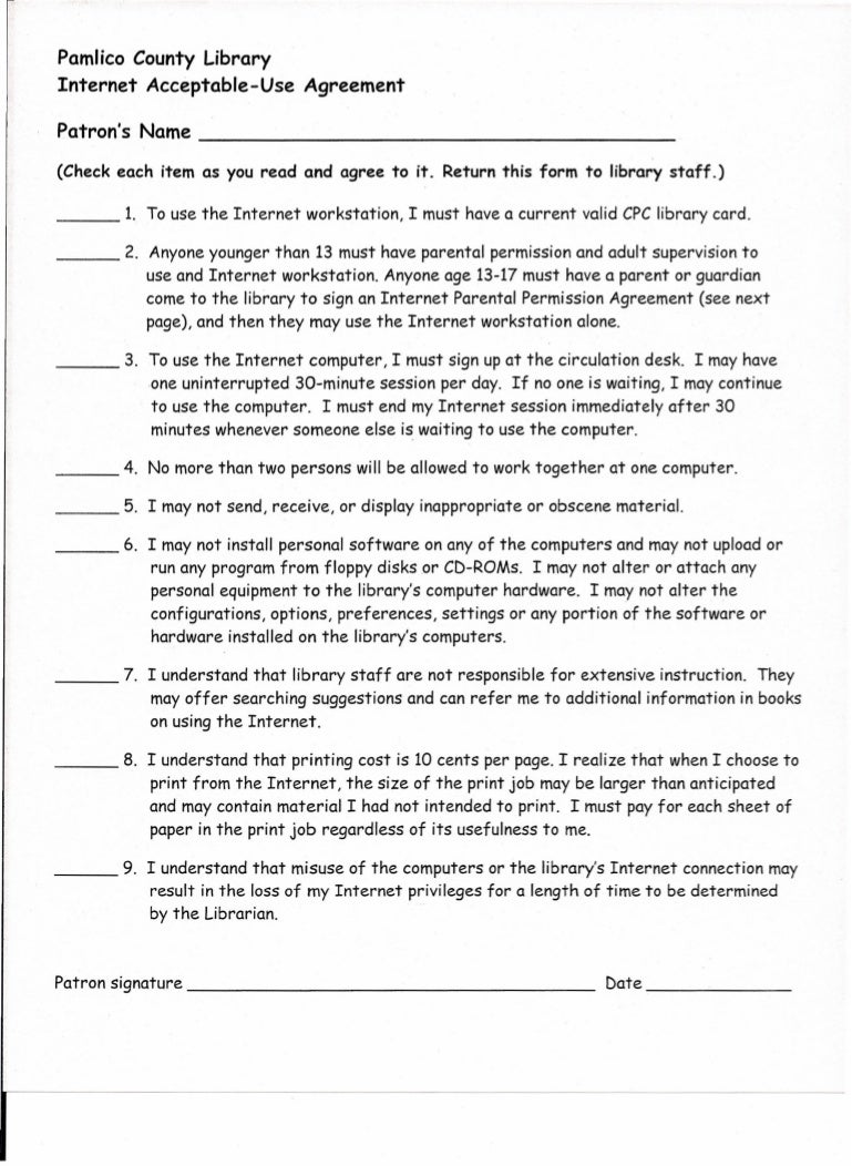 Internet Use Agreement