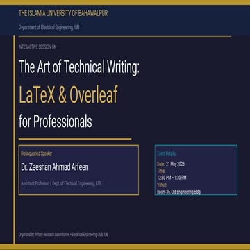 Mastering Technical Writing with LaTeX & Overleaf for Professionals | PDF