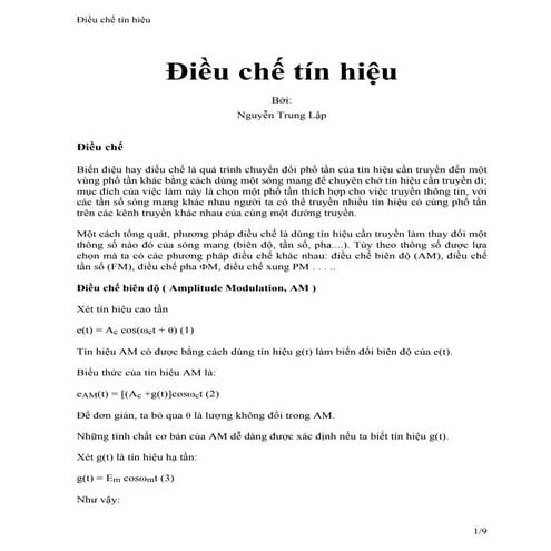 ky thuat dieu che tin hieu