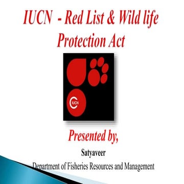 IUCN - Red List and Wild life Protection Act 