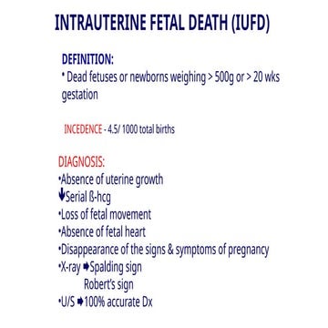 Intrauterine fetal death | PPTX