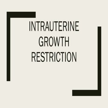 intrauterine growth restriction vaithiss