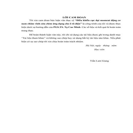 Điều khiển cực đại moment động cơ nam châm vĩnh cửu cực chìm ứng dụng cho ô t...