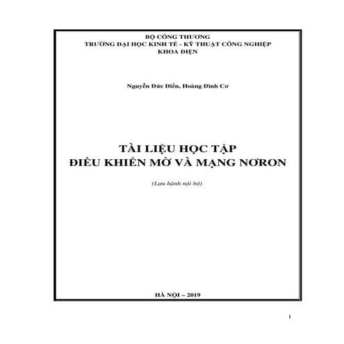 đIều khiển mờ và mạng noron