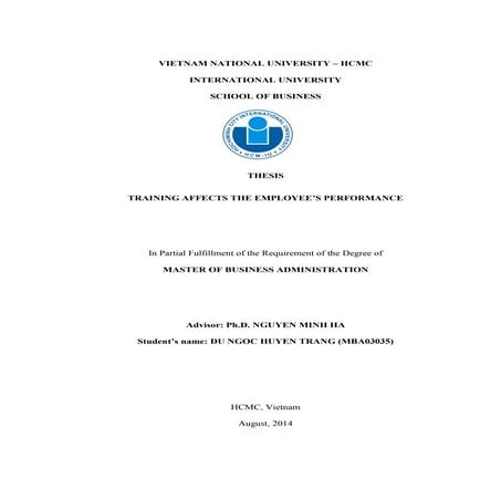 How training affect to the employee's performance