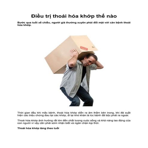 Điều trị thoái hóa khớp thế nào