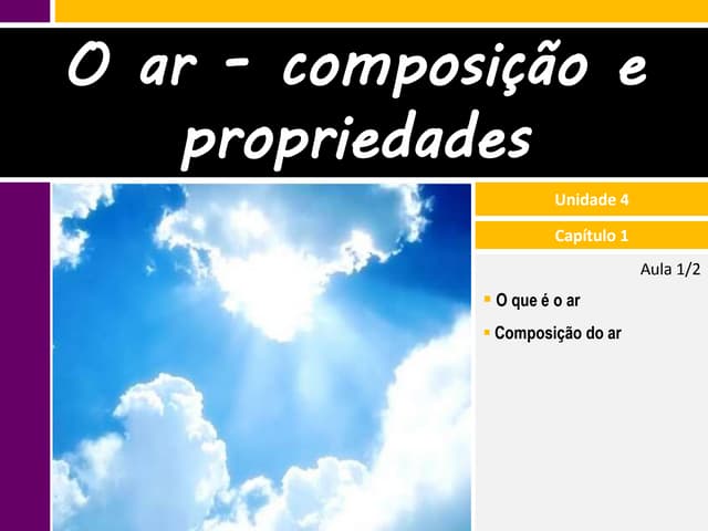 IV.1 O ar - Composição e Propriedades
