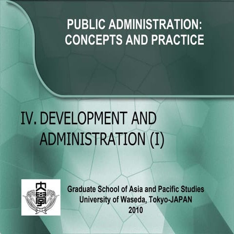 Development And Administration (I)