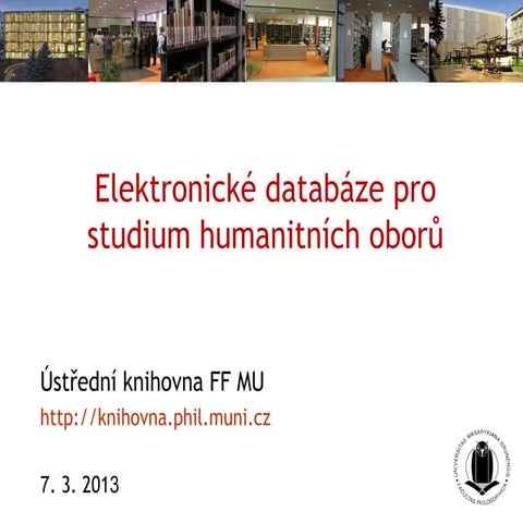 Elektronické informační zdroje pro studium humanitních oborů