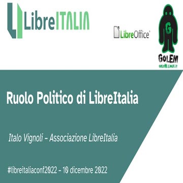 Ruolo politico di LibreItalia - Italo Vignoli
