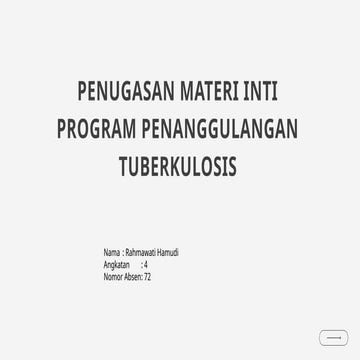 program penanggulangan tuberkolusis bagi tenaga kesehatan khusus