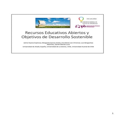 Recursos Educativos Abiertos y ODS