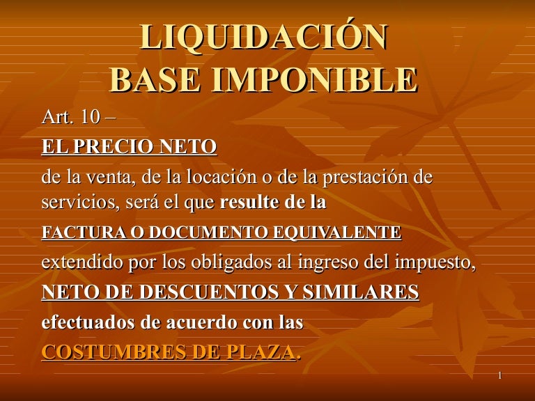 Iva Base Imponible 2009