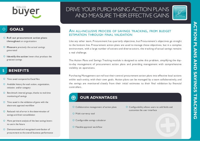 Ivalua Buyer V8 Action Plans And Savings Tracking