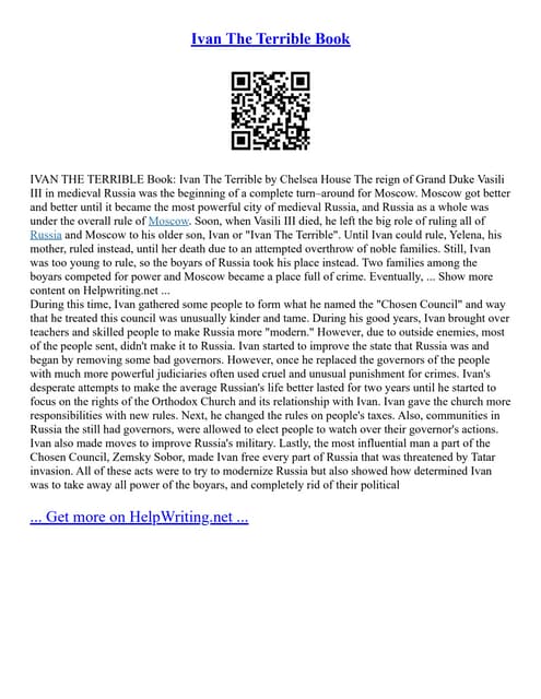 Ivan The Terrible Book