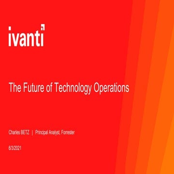 The Future of Technology Operations