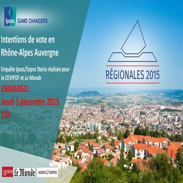 Intentions de vote de la région Rhône-Alpes - Auvergne